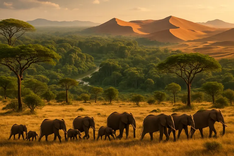 Ontdek de ongetemde natuur van afrika, waar savannes, regenwouden en woestijnen het ritme bepalen