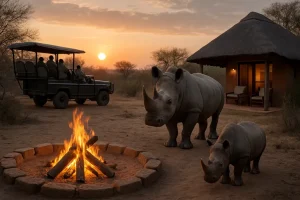 Van kampvuur tot zonsopkomst: de magie van een neushoornlodge in de afrikaanse bush