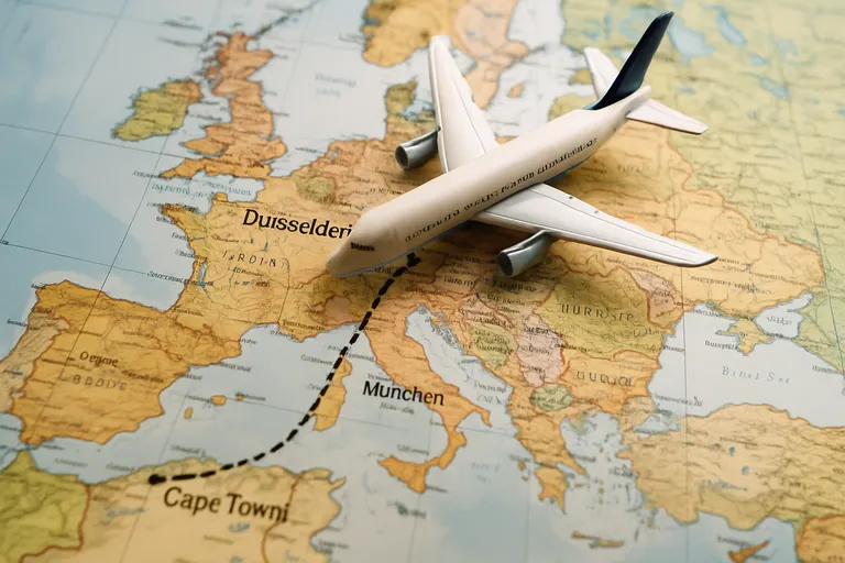Vluchtopties en routes van düsseldorf naar kaapstad